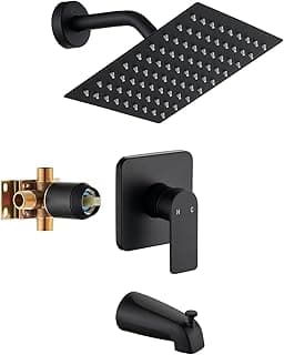 Black Tub Shower Faucet Set Complete