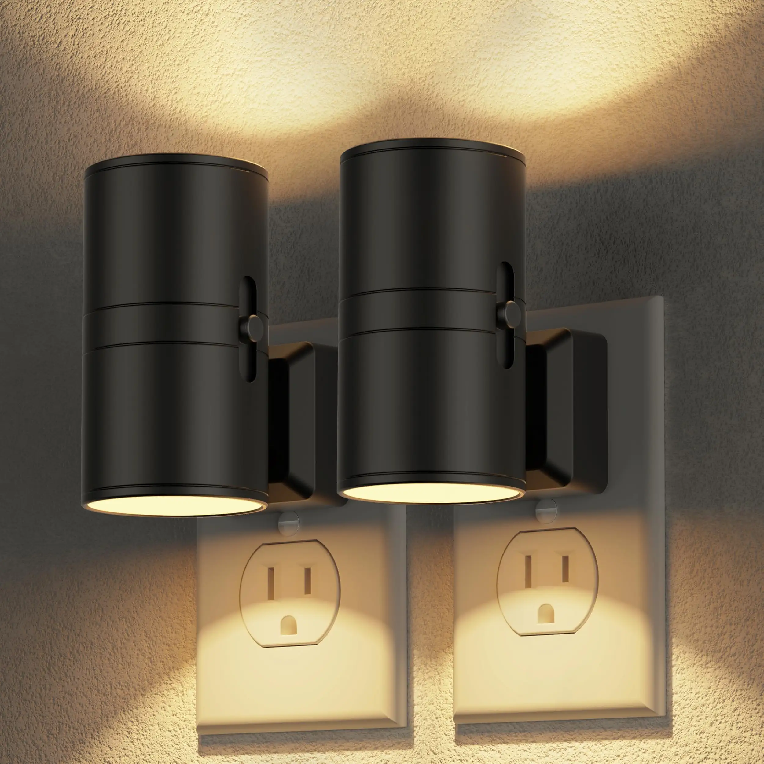 Night Lights Plug into Wall, Dimmable, Modern Night Lights with Dusk to Dawn Light Sensor, Soft White, Adjustable Brightness Nightlight for Hallway Bedroom, 2 Pack